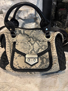 Aimee Kestenberg Animal Print Shoulder Bag in Black & Gray